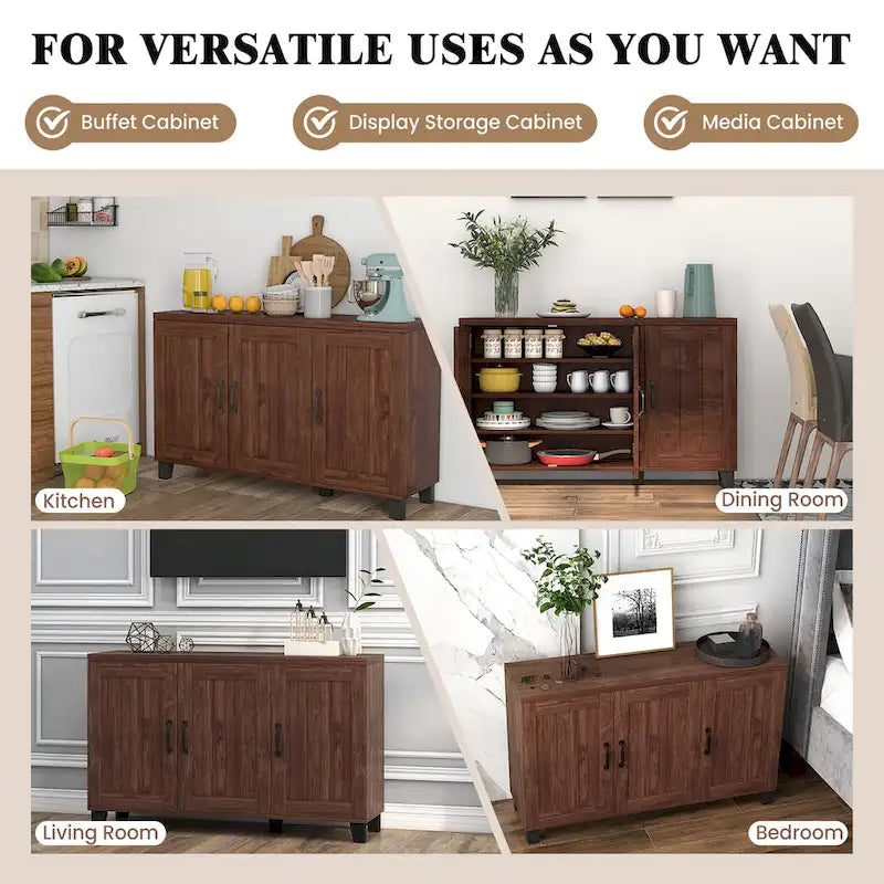 Buffet 3 portes, bahut, meuble de rangement, console
