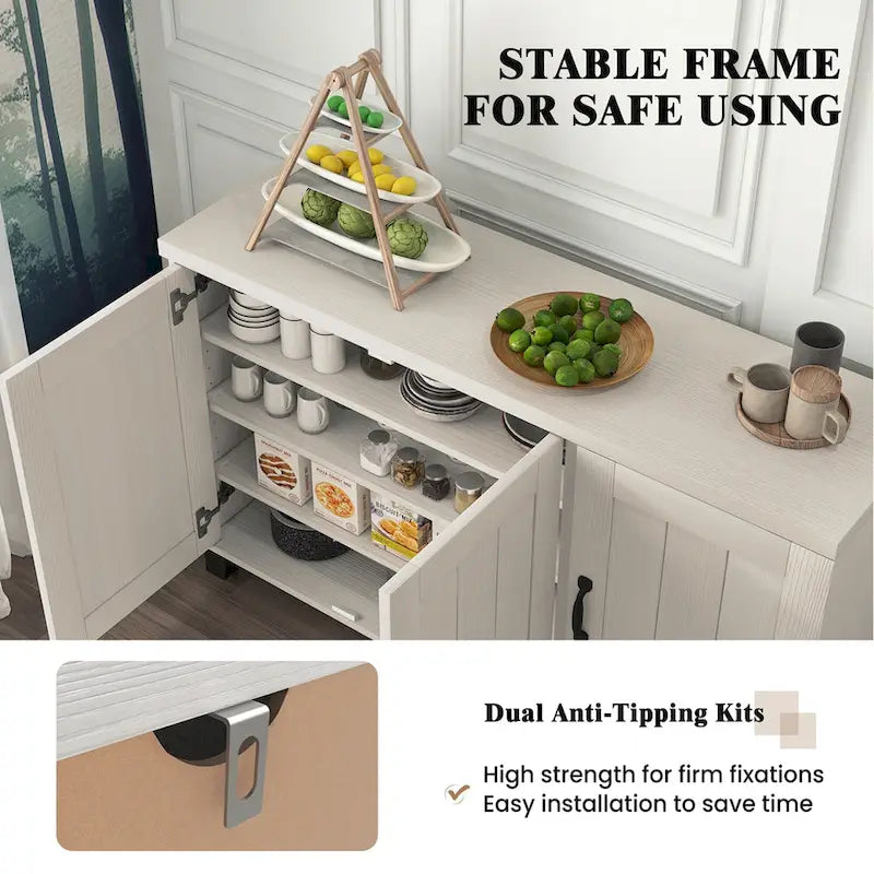 Buffet 3 portes, bahut, meuble de rangement, console