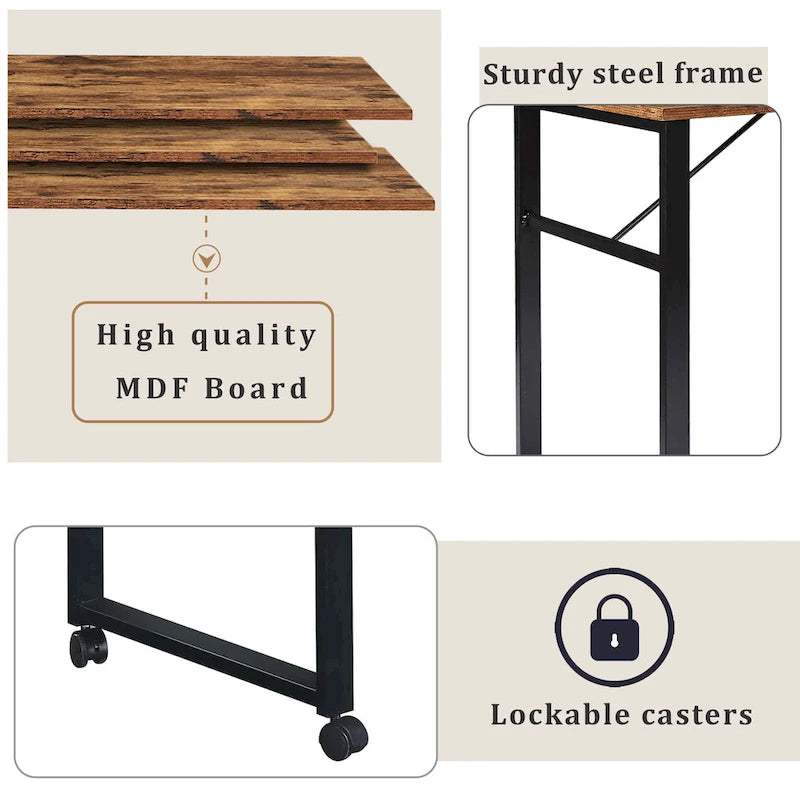 Bureau d'ordinateur à domicile en forme de L, table d'angle, table d'ordinateur rotative avec étagère à 5 niveaux