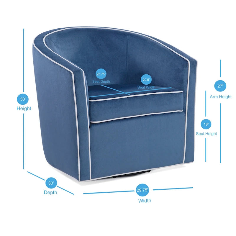 Chaise pivotante Kenton style tonneau