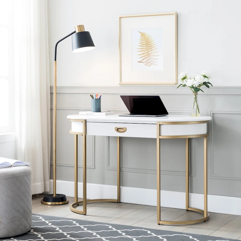 Bureau contemporain avec pieds en métal ovales