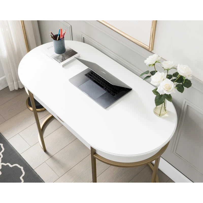 Bureau contemporain avec pieds en métal ovales