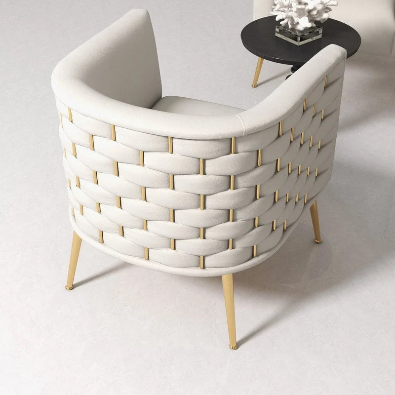 Fauteuil d'appoint rond en velours, style Mid-Century Modern, pour salon, lot de 2