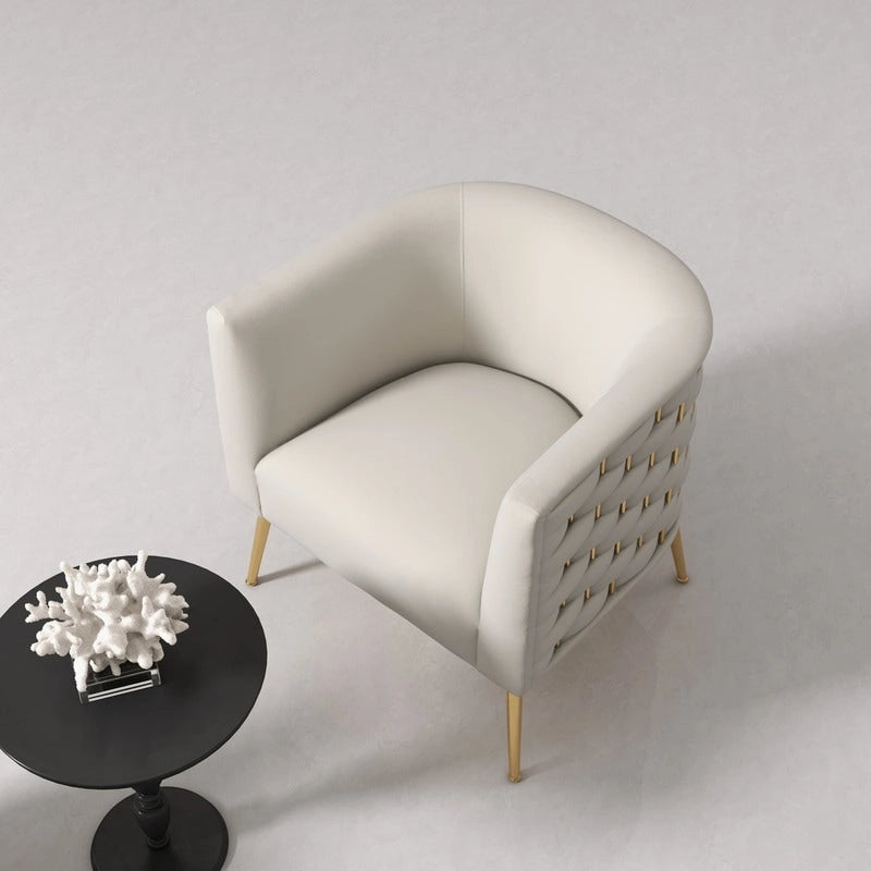 Fauteuil d'appoint rond en velours, style Mid-Century Modern, pour salon, lot de 2