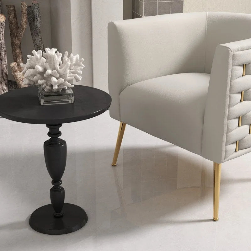 Fauteuil d'appoint rond en velours, style Mid-Century Modern, pour salon, lot de 2