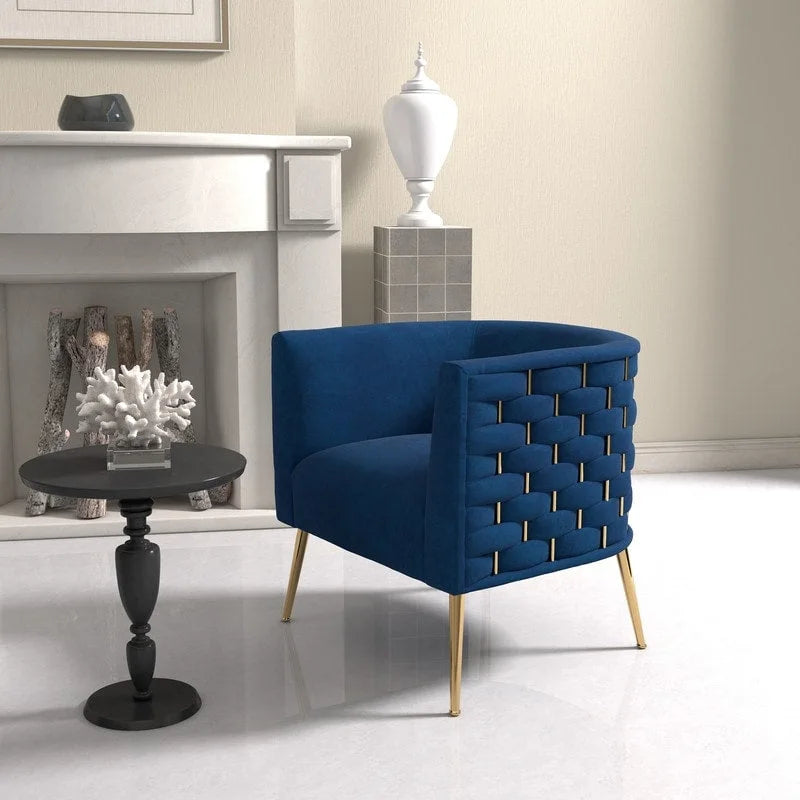 Fauteuil d'appoint rond en velours, style Mid-Century Modern, pour salon, lot de 2