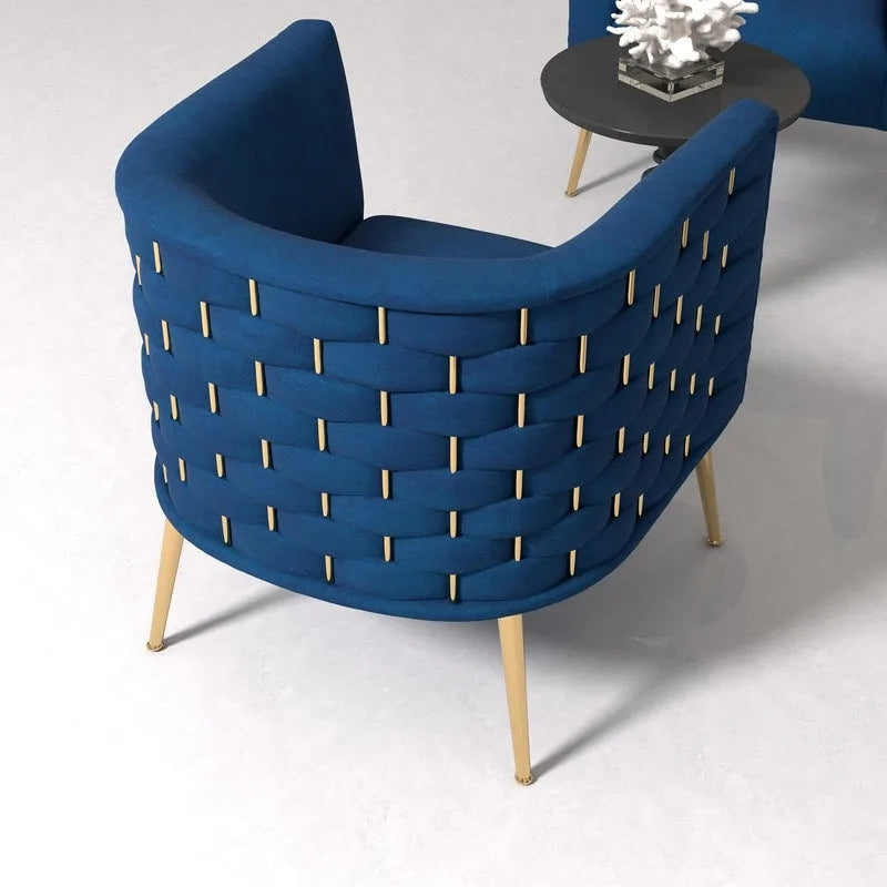 Fauteuil d'appoint rond en velours, style Mid-Century Modern, pour salon, lot de 2