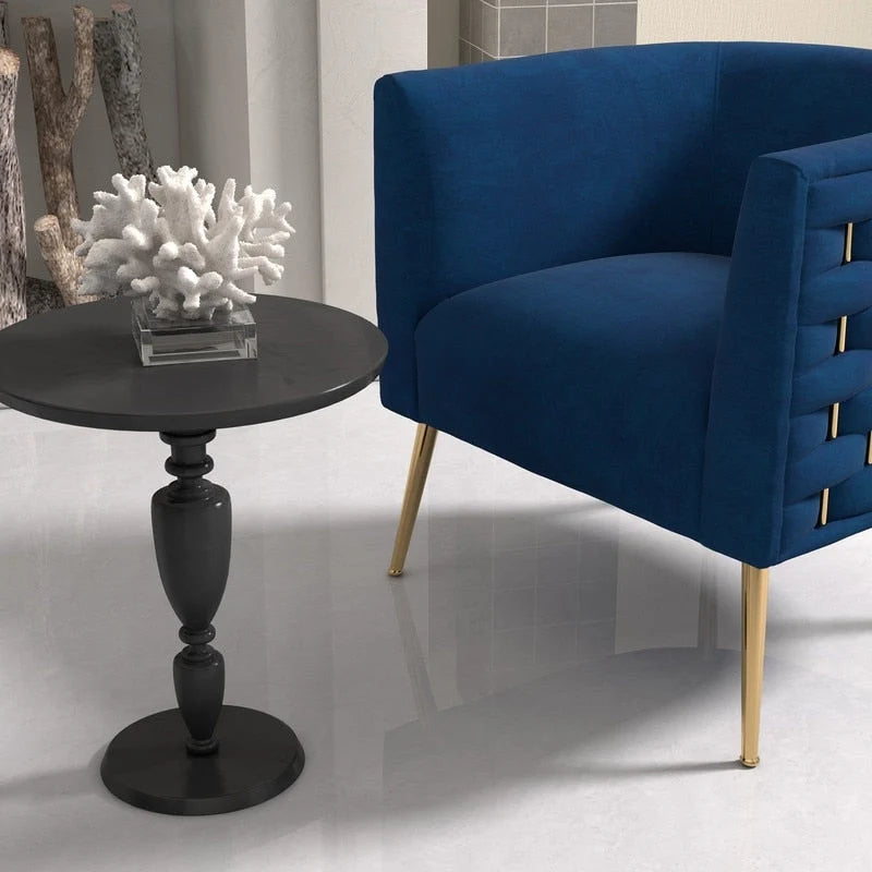 Fauteuil d'appoint rond en velours, style Mid-Century Modern, pour salon, lot de 2