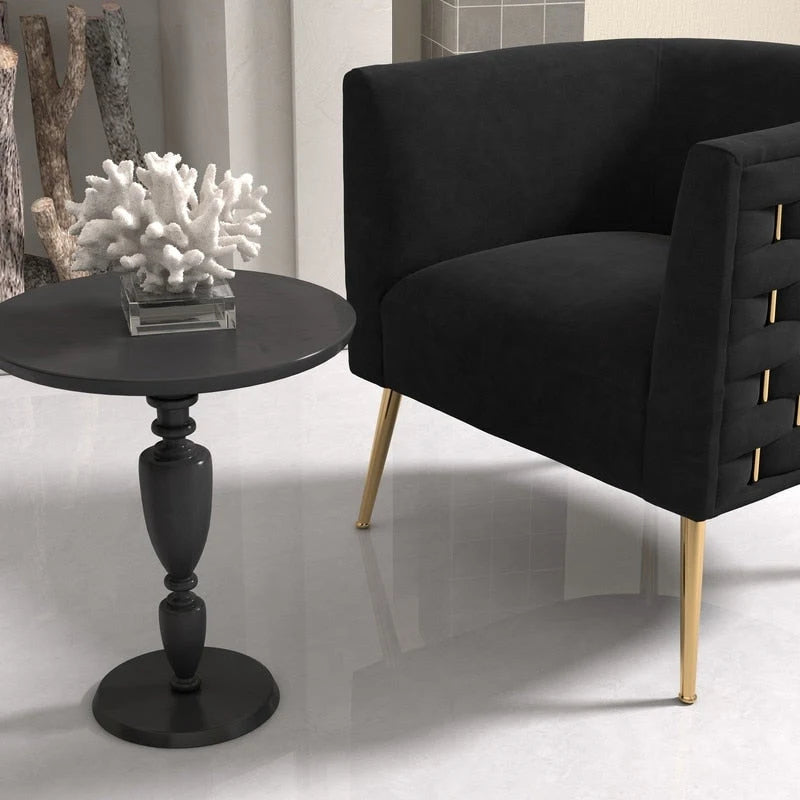 Fauteuil d'appoint rond en velours, style Mid-Century Modern, pour salon, lot de 2