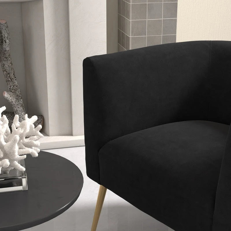 Fauteuil d'appoint rond en velours, style Mid-Century Modern, pour salon, lot de 2