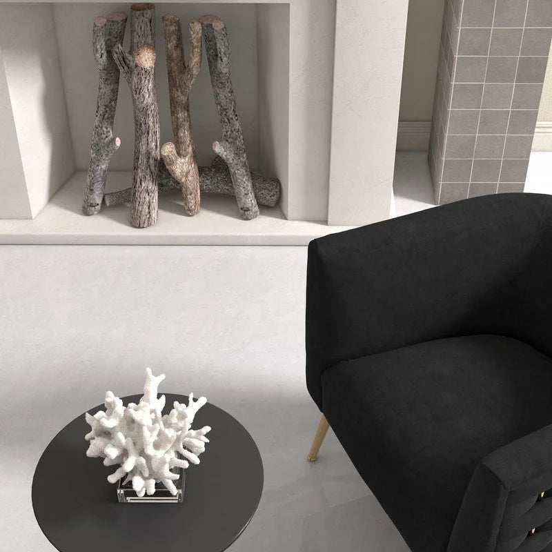 Fauteuil d'appoint rond en velours, style Mid-Century Modern, pour salon, lot de 2