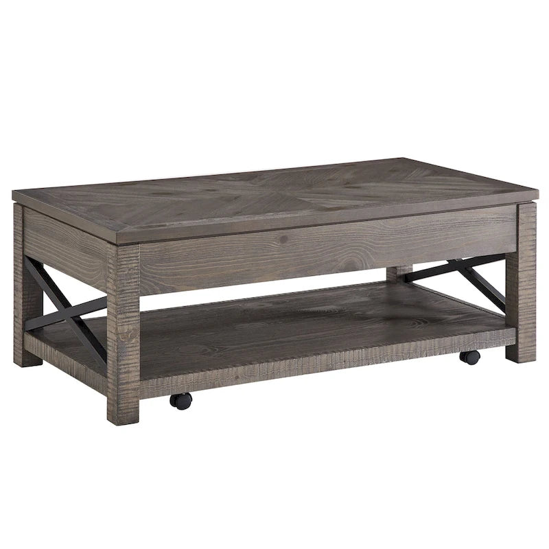 Table basse relevable Dawson en bois flotté vieilli