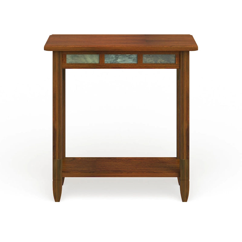 Table d'appoint rustique en ardoise avec port USB-C