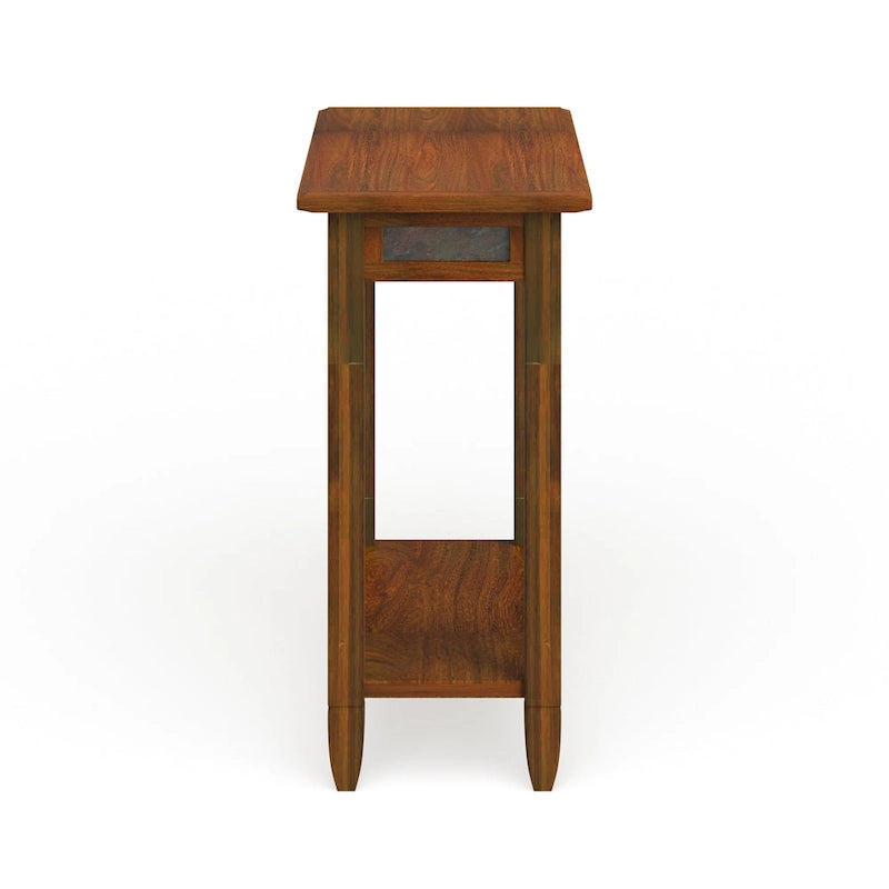 Table d'appoint rustique en ardoise avec port USB-C