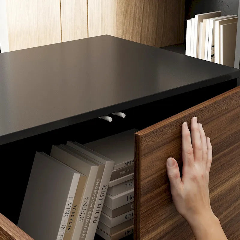 54,3 Bureau d'angle avec tiroirs et meuble pour ordinateur de bureau