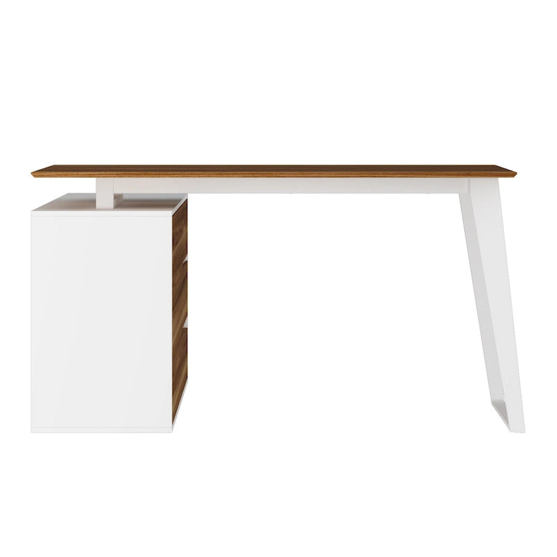 54,3 Bureau d'angle avec tiroirs et meuble pour ordinateur de bureau
