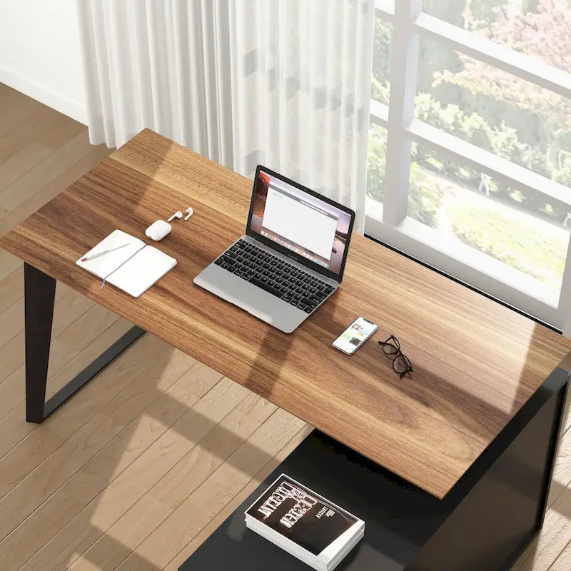 54,3 Bureau d'angle avec tiroirs et meuble pour ordinateur de bureau