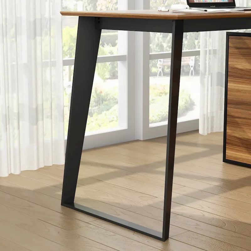 54,3 Bureau d'angle avec tiroirs et meuble pour ordinateur de bureau