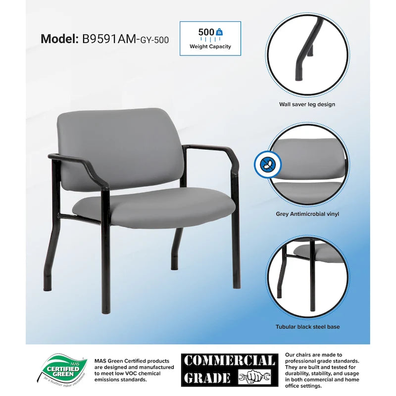 Chaise visiteur antimicrobienne grande taille
