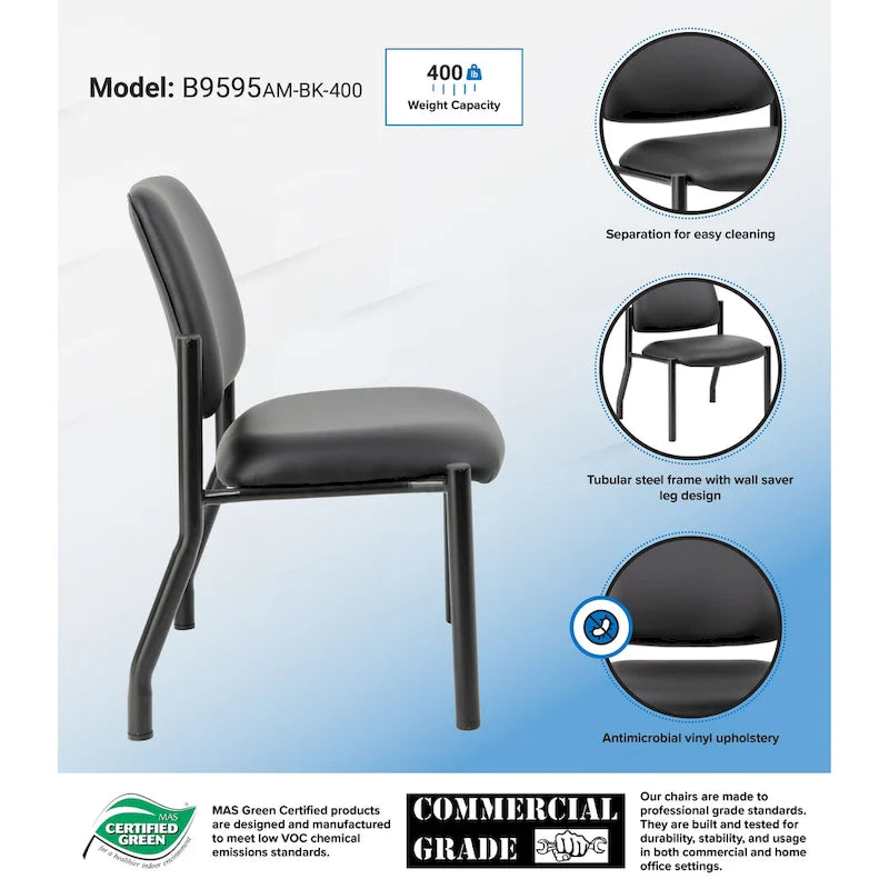 Chaise visiteur antimicrobienne grande taille