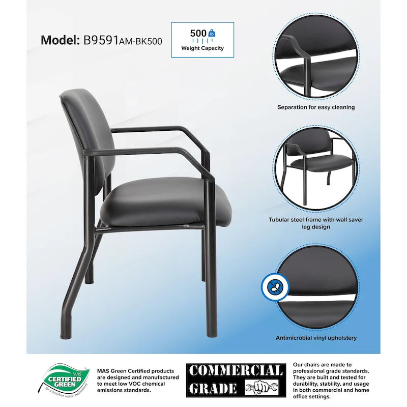 Chaise visiteur antimicrobienne grande taille