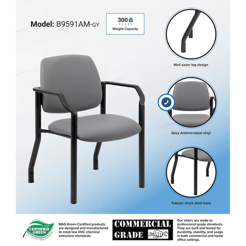 Chaise visiteur antimicrobienne grande taille