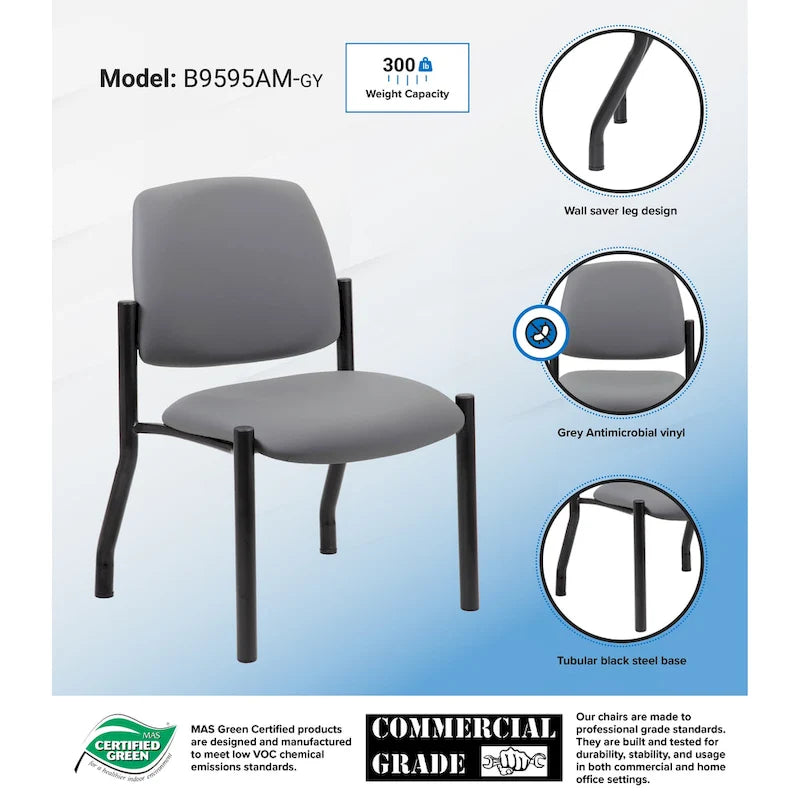 Chaise visiteur antimicrobienne grande taille