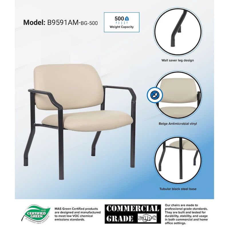 Chaise visiteur antimicrobienne grande taille