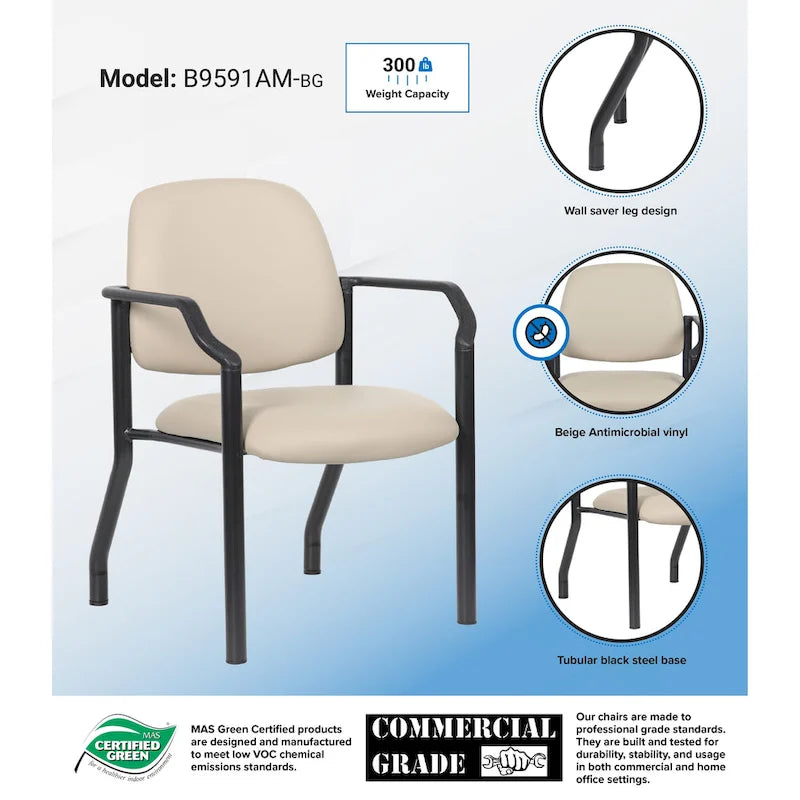 Chaise visiteur antimicrobienne grande taille
