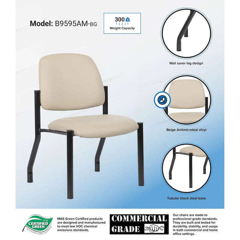Chaise visiteur antimicrobienne grande taille