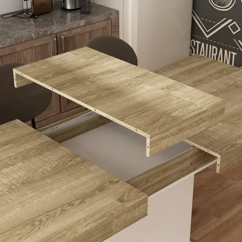 Table de salle à manger extensible 63-78,7 po, table de réunion de bureau au fini bois