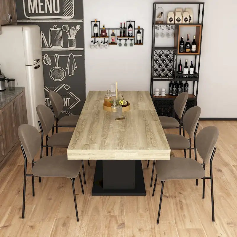 Table de salle à manger extensible 63-78,7 po, table de réunion de bureau au fini bois