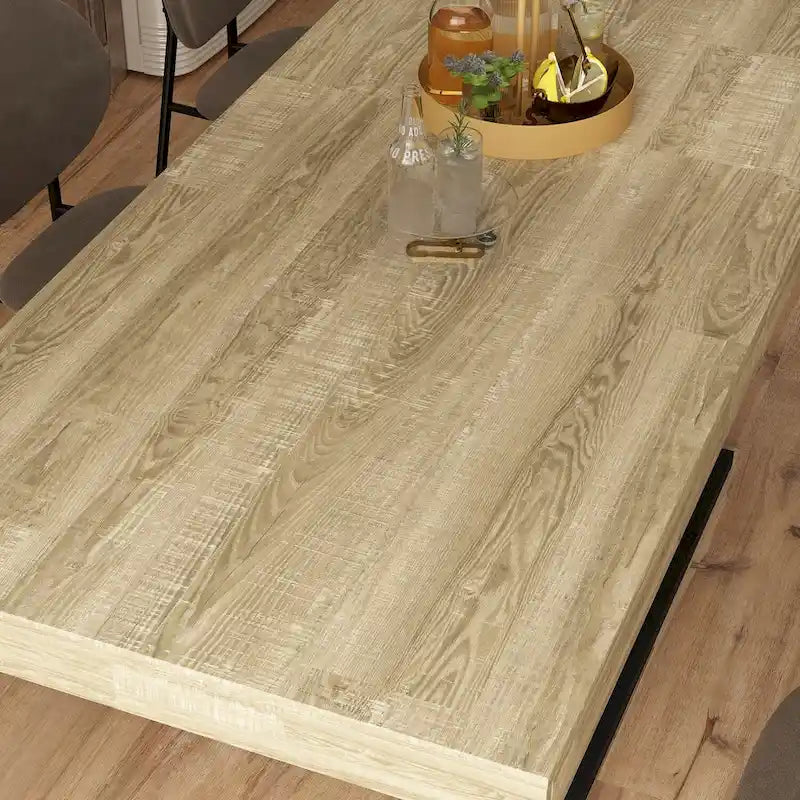Table de salle à manger extensible 63-78,7 po, table de réunion de bureau au fini bois