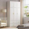 Armoire moderne autoportante avec penderie haute, coloris blanc – 93.7H