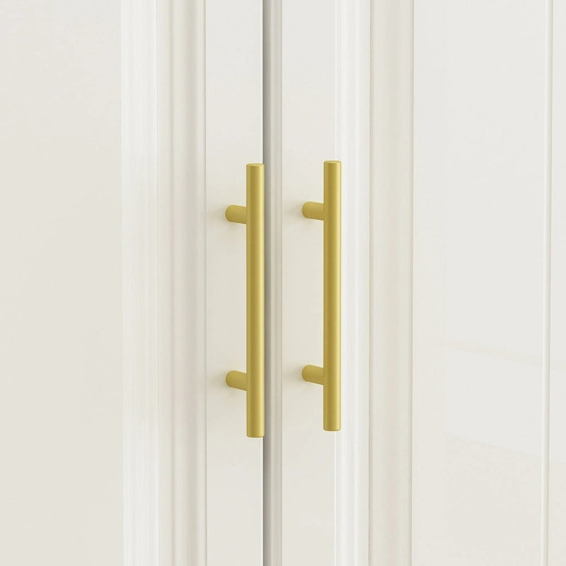 Armoire moderne autoportante avec penderie haute, coloris blanc – 93.7H