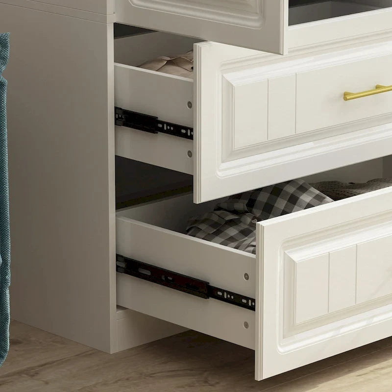 Armoire moderne autoportante avec penderie haute, coloris blanc – 93.7H