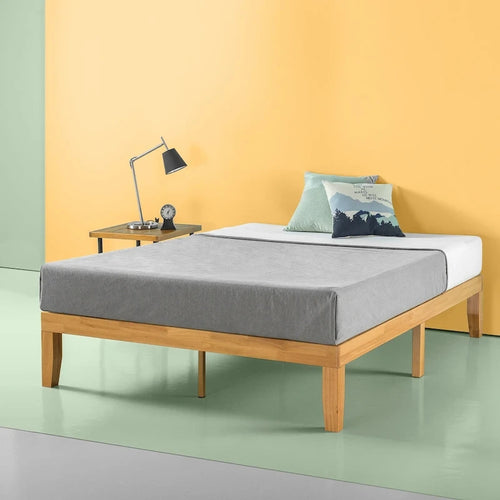 Priage by 14-inch Natural Solid Wood Platform Bed
