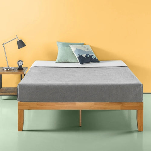 Lit plateforme en bois massif naturel de 14 pouces