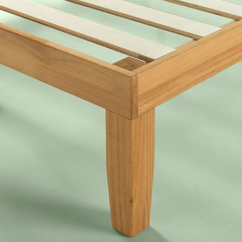 Lit plateforme en bois massif naturel de 14 pouces