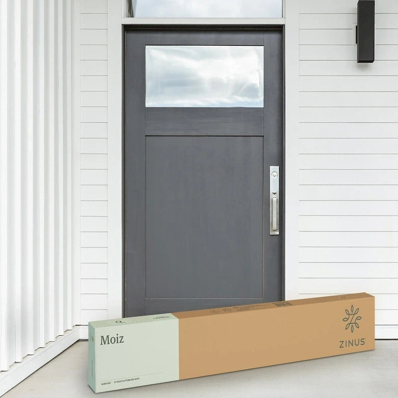 Lit plateforme en bois massif naturel de 14 pouces