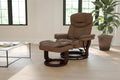 Fauteuil inclinable contemporain multiposition et pouf incurvé avec base pivotante