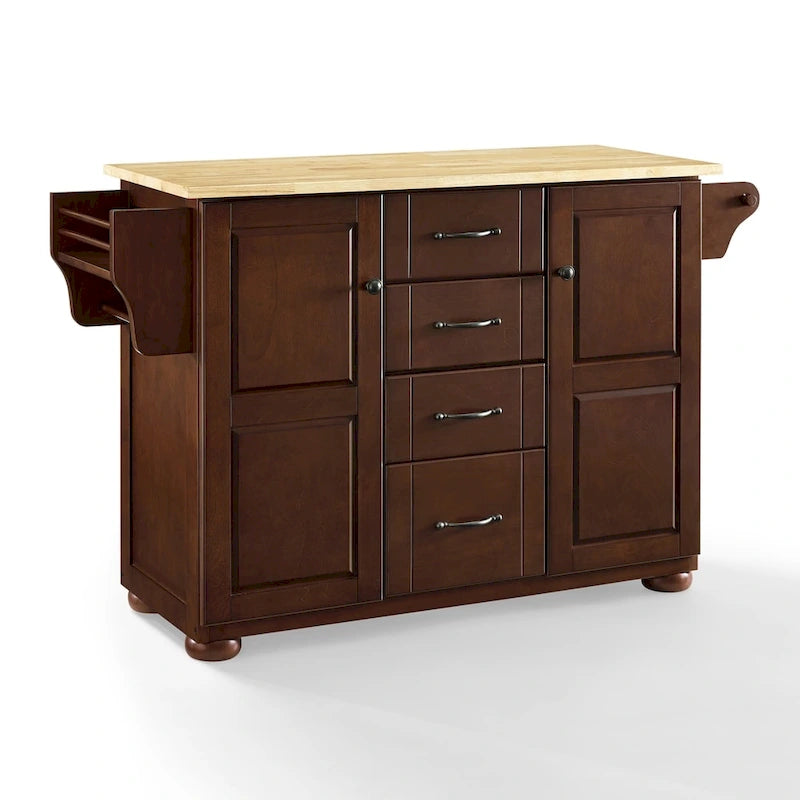Îlot de cuisine Eleanor en bois naturel - 18p x 51.5l x 35.25h