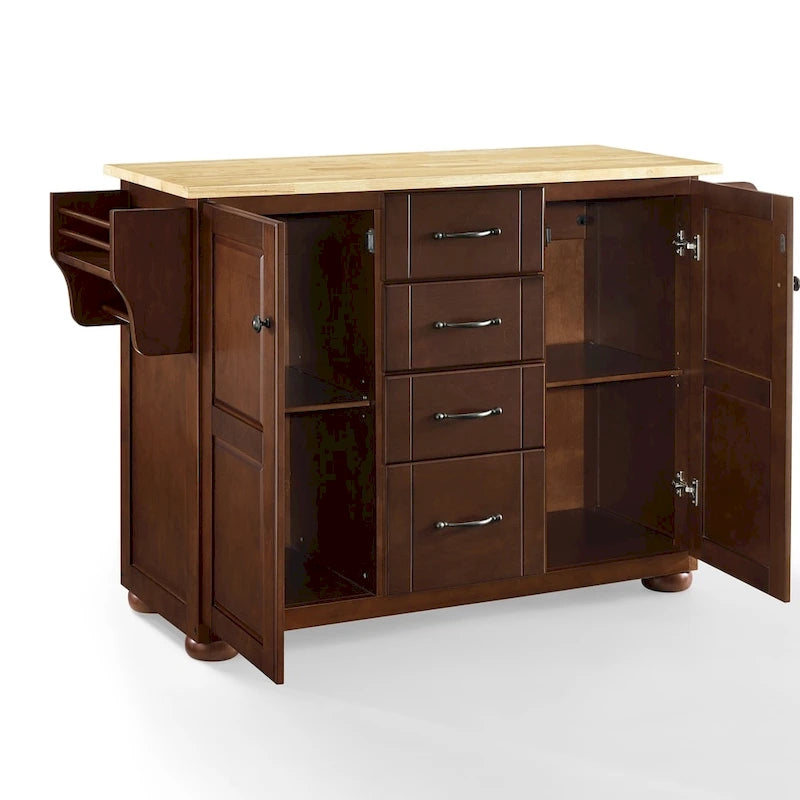 Îlot de cuisine Eleanor en bois naturel - 18p x 51.5l x 35.25h