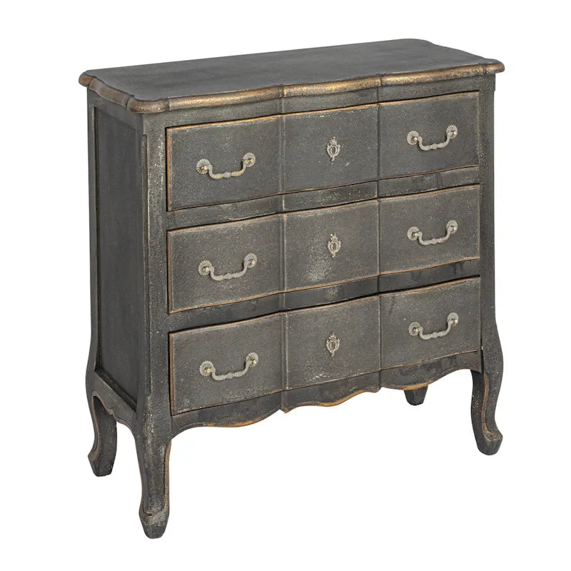 Commode en bois vieilli à 3 tiroirs