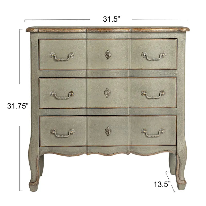 Commode en bois vieilli à 3 tiroirs