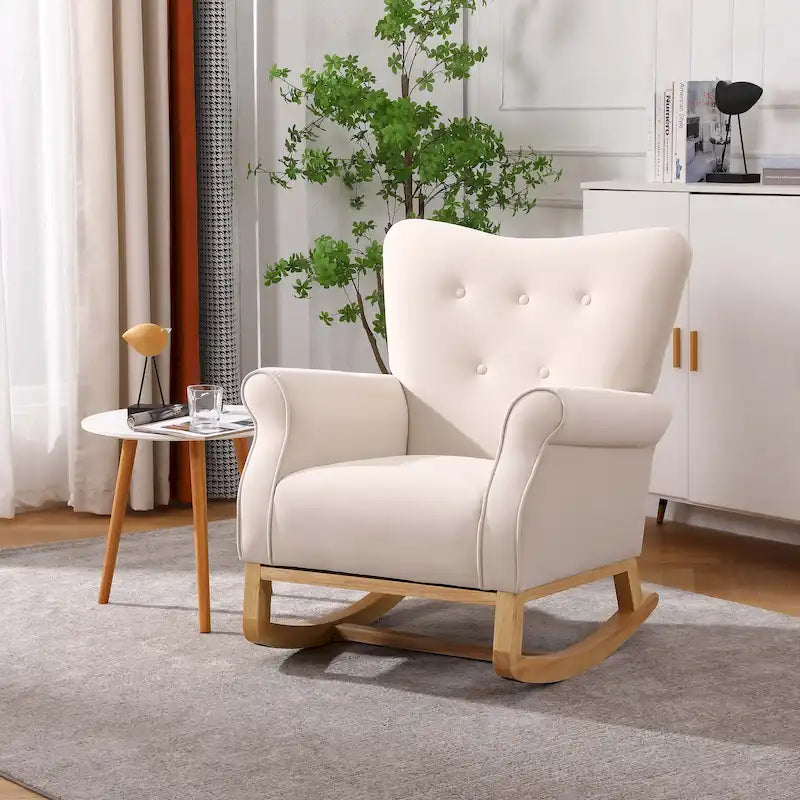 Fauteuil à bascule en velours