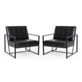 de 2 fauteuils d'appoint touffetés en similicuir de style Mid-Century 29,25W