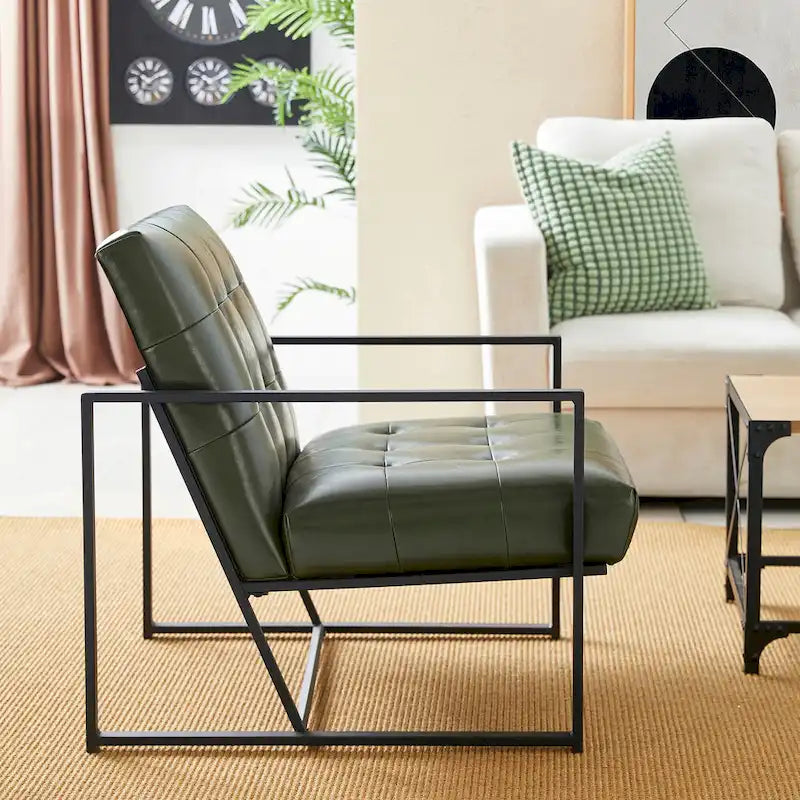 de 2 fauteuils d'appoint touffetés en similicuir de style Mid-Century 29,25W