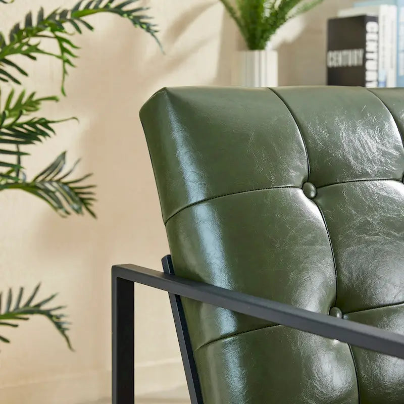 de 2 fauteuils d'appoint touffetés en similicuir de style Mid-Century 29,25W