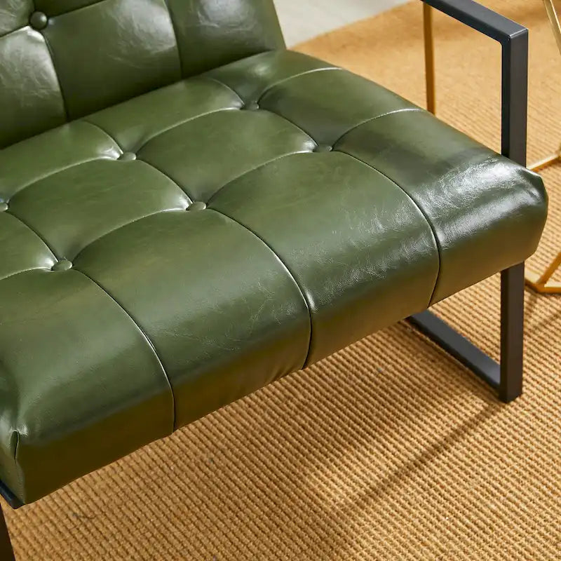 de 2 fauteuils d'appoint touffetés en similicuir de style Mid-Century 29,25W